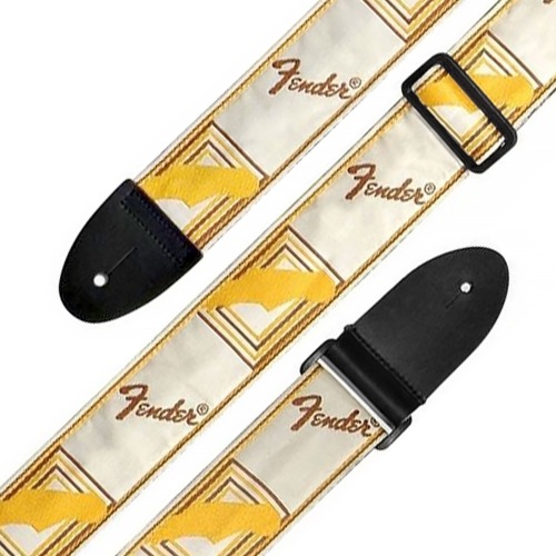 Fender - Monogrammed Strap WBY (White/Brown/Yellow)
