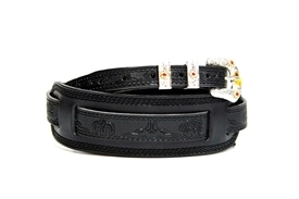 Gretsch® Deluxe Vintage Tooled Leather Straps-Black 